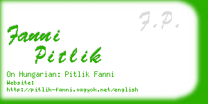 fanni pitlik business card